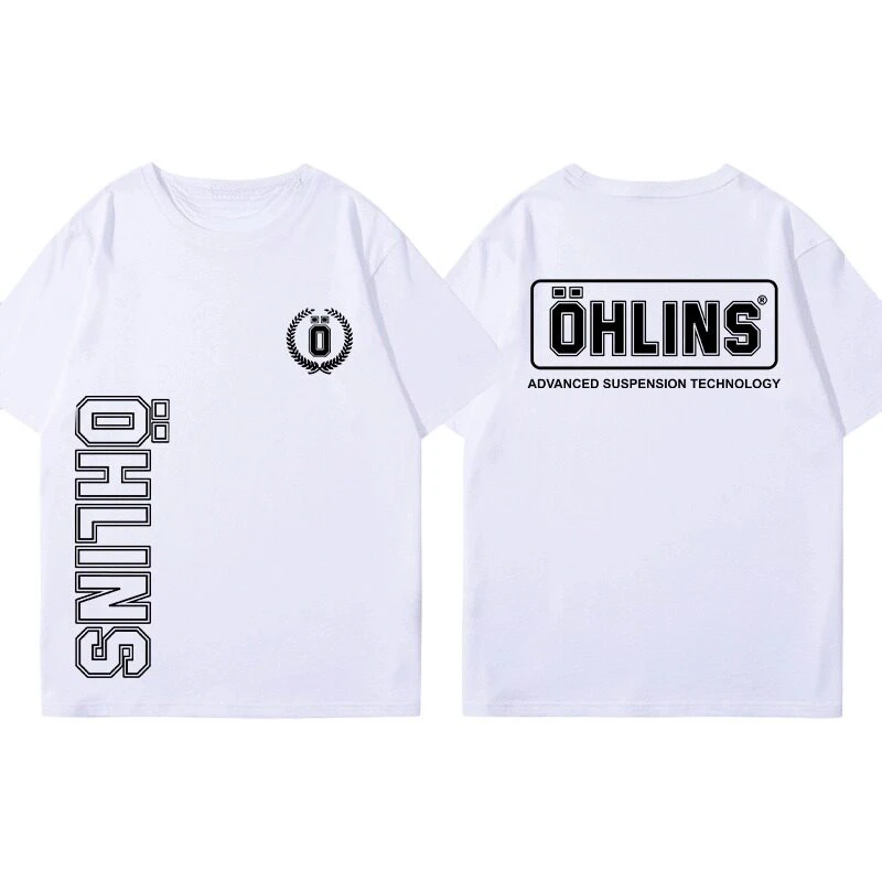 OHLINS Motorrad-Stoßdämpfer Modifiziertes Baumwoll-Kurzarm-T-Shirt für männliche Motorrad-Enthusiasten des Clubs – Detail 5