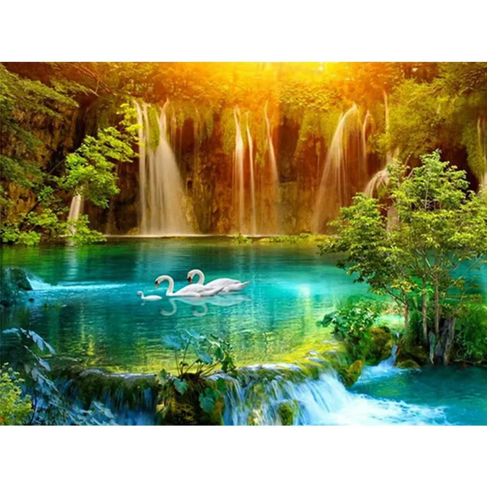 

20*30cm/7.87*11.81inch Waterfall DIY Diamond Painting Landscape Handmade Home Gifts Frameless Set