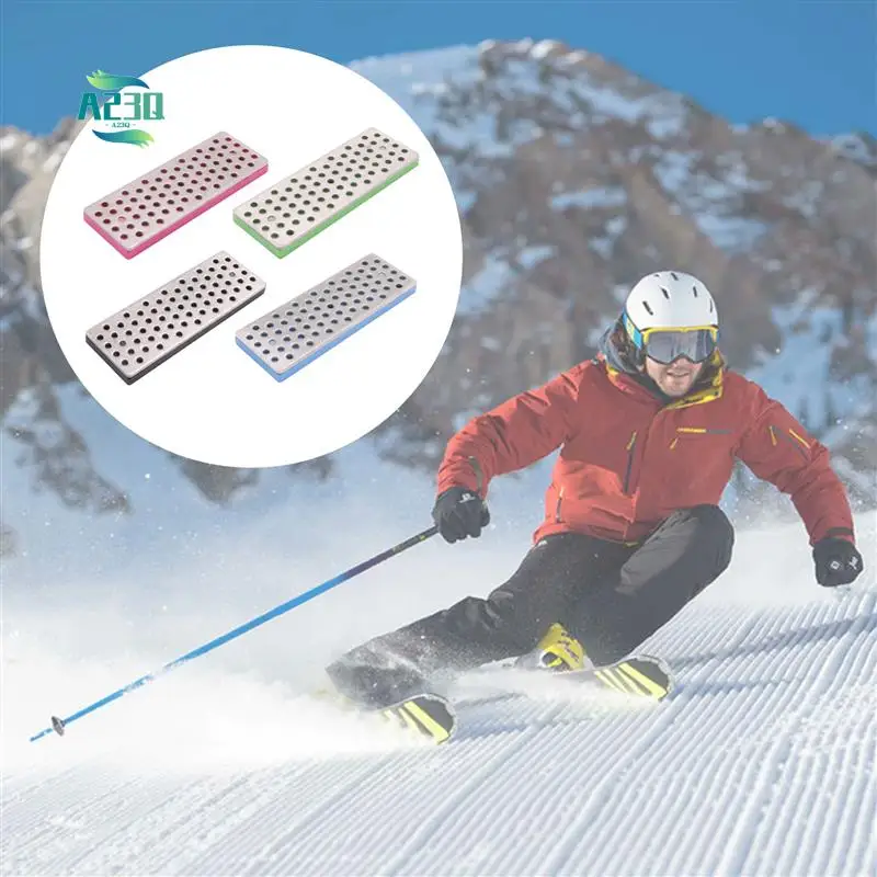 Juego de A23Q-4 Uds. De piedra de afilar de diamante portátil para esquiar, hielo, Snowboard, bordes de esquí, accesorios de esquí, afilador de cuchillos