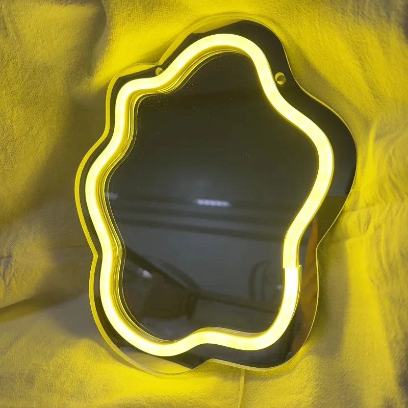 Mirror Neon Sign USB Powered LED Mirror Neon Sign for Bedroom Wall Salon Decor Art Gifts Makeup Table Decor Birthday Gifts