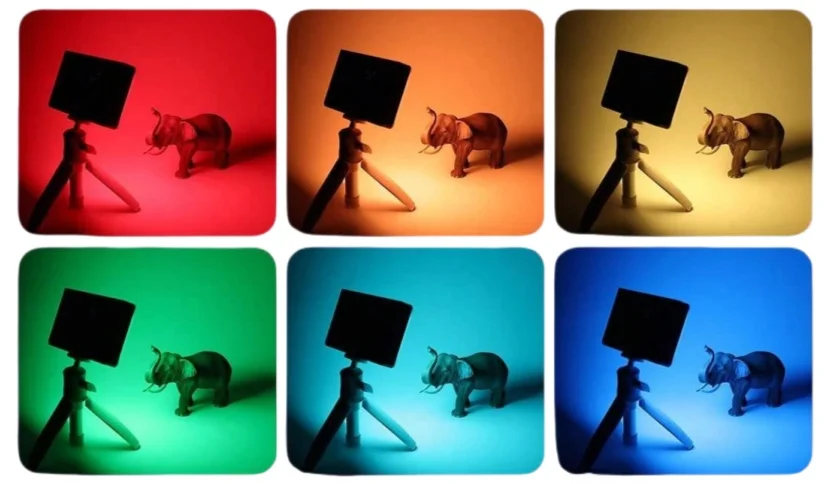 Lumière vidéo RGB 1 pièce, panneau lumineux d'appareil photo LED portable 0-360 couleur, éclairage d'appareil photo reflex numérique rechargeable