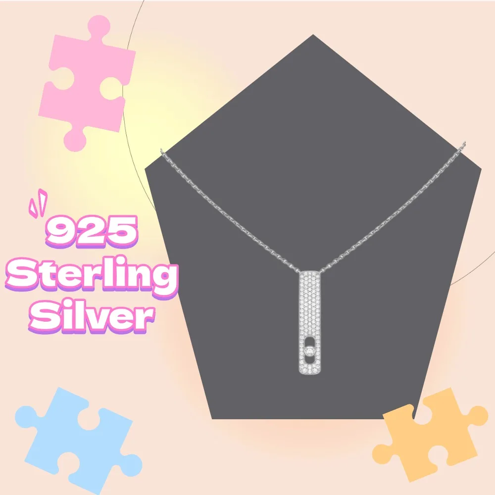 

High Quality Necklace S925 Pure Silver, My First Diamond Series Necklace, Elegant And Charming Valentine's Day Jewelry For Women