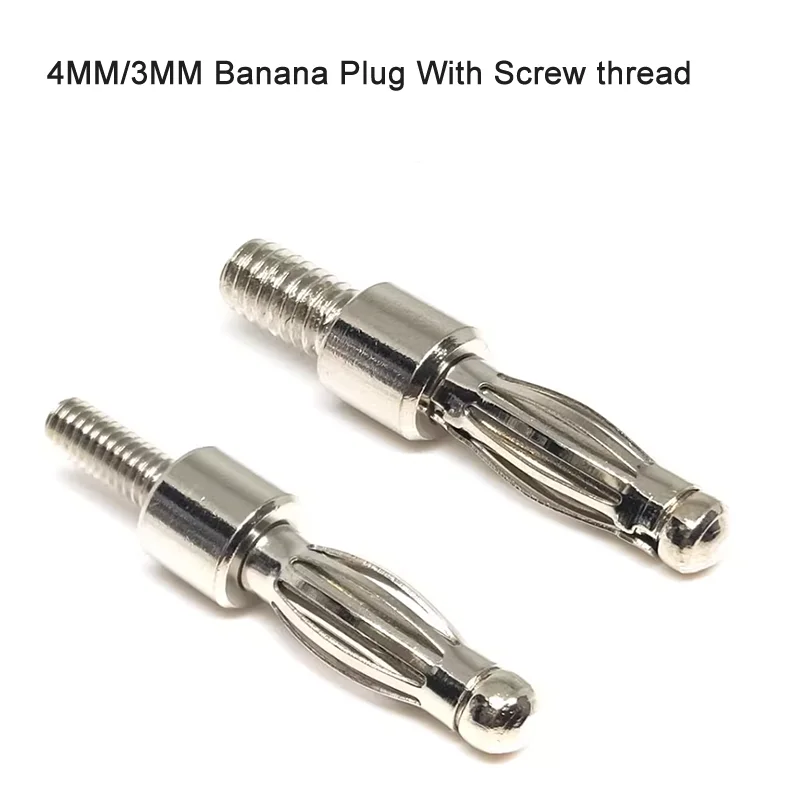 4MM/3MM Banana Plugs With Screw thread ,High Current Lantern-type Pressure Rod Head Plug Connector Adapter