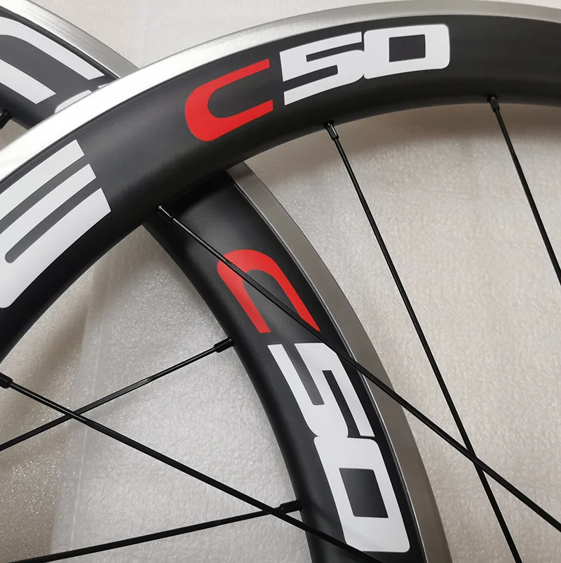 

700C Width 23mm Carbon Road Bike Clincher Wheel Alloy Aluminum Brake Surface 38/50mm Custom Sticker Ceramic Hub Bike Wheelset