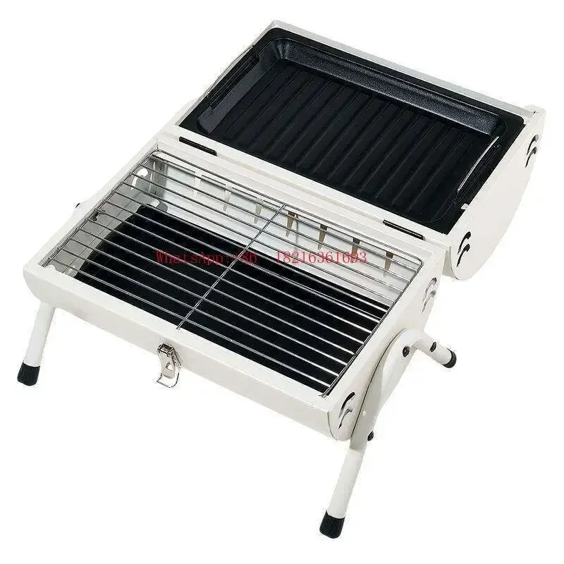 2026 Limited Offer Barbecue Grill Outdoor Portable Dual Use Picnic Grill Camping Barbecue Tray Indoor Household Charcoal Grill