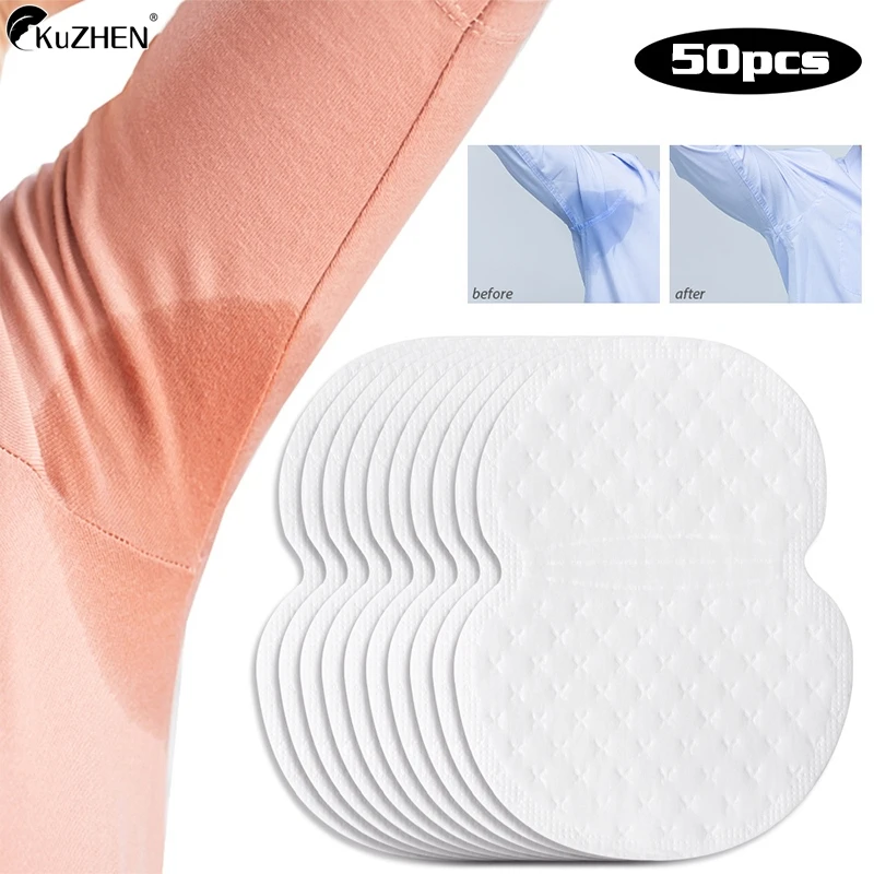 50Pcs Unisex Sweat Pads Summer Deodorants Underarm Anti Perspiration Sweat Pads Disposable Armpit Absorb Sweat Shield Pads