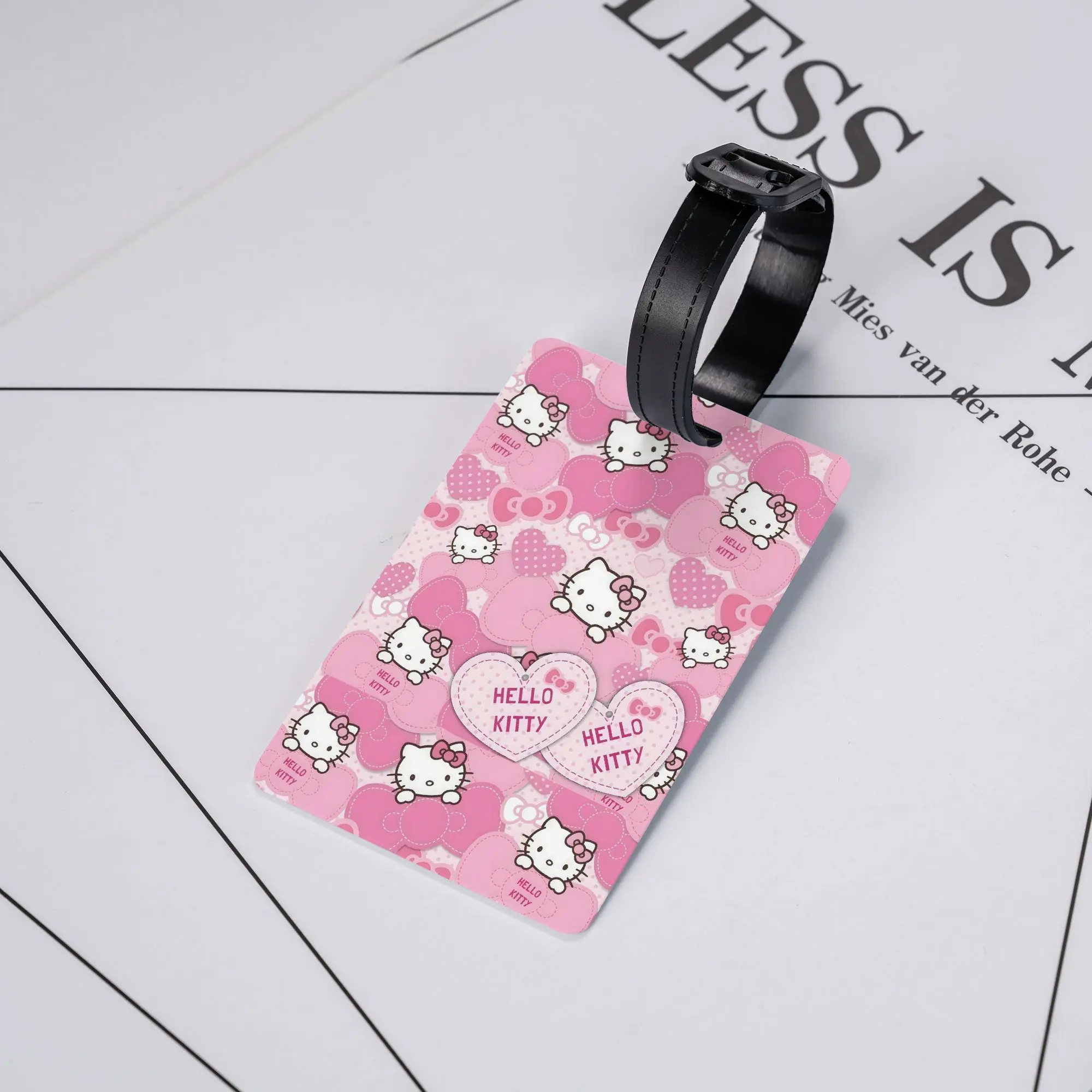 جميل مرحبا كيتي الوردي علامة الأمتعة حقيبة هلام السيليكا إكسسوارات السفر حقيبة الأمتعة علامة اسم معرف عنوان الأمتعة علامة هدية