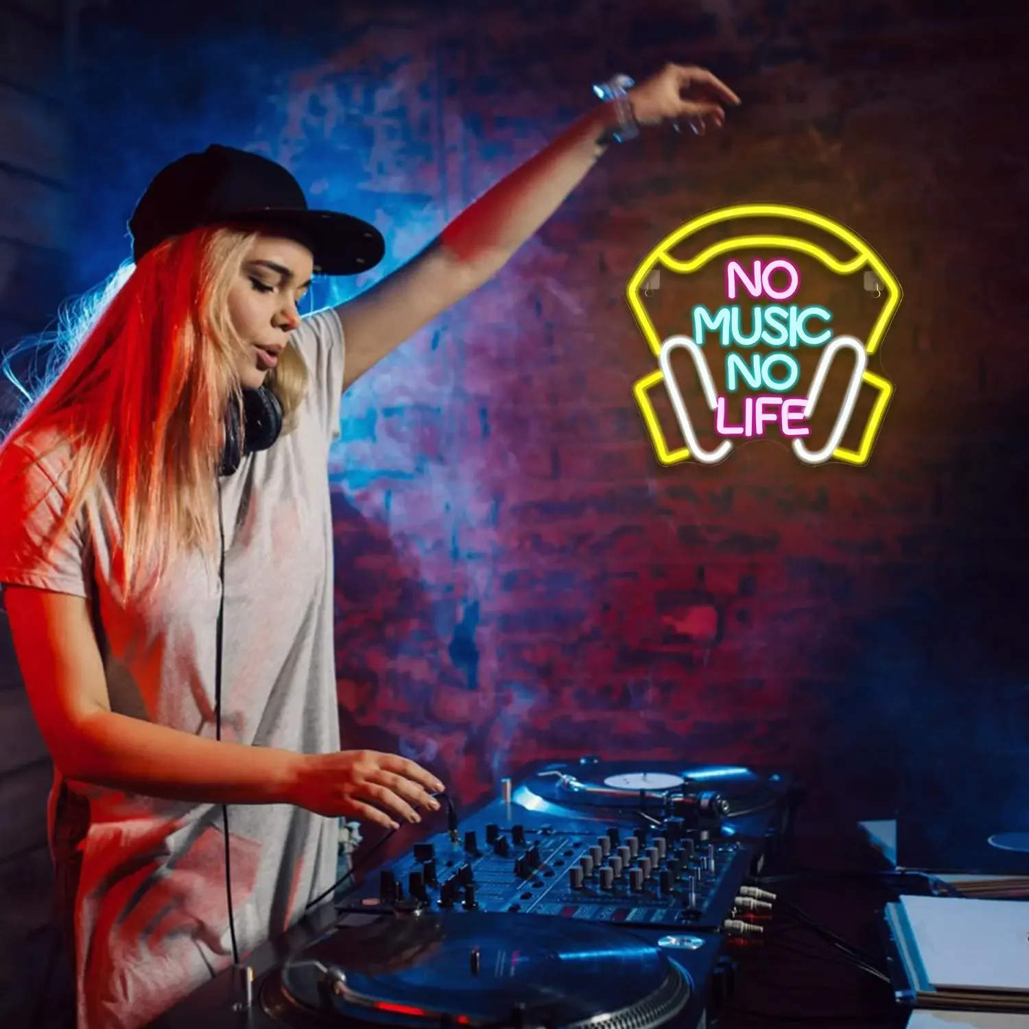 USB Powered Neon Light Signs, Sem música, Sem vida, Light Up Sign, Sala de música, Quarto, Loja, Sala de jogos