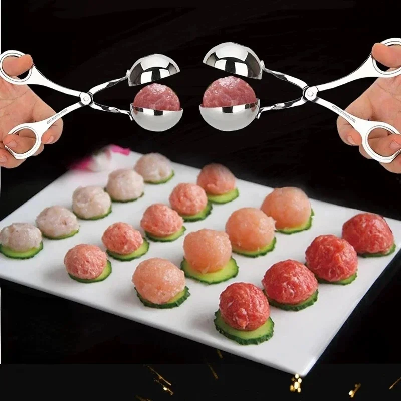 Meatball Apparatus Maker Clip Fish Ball Rice Ball Making Mold Form Tools Kitchen Accessories Stainless Steel Meat Baller Utensil