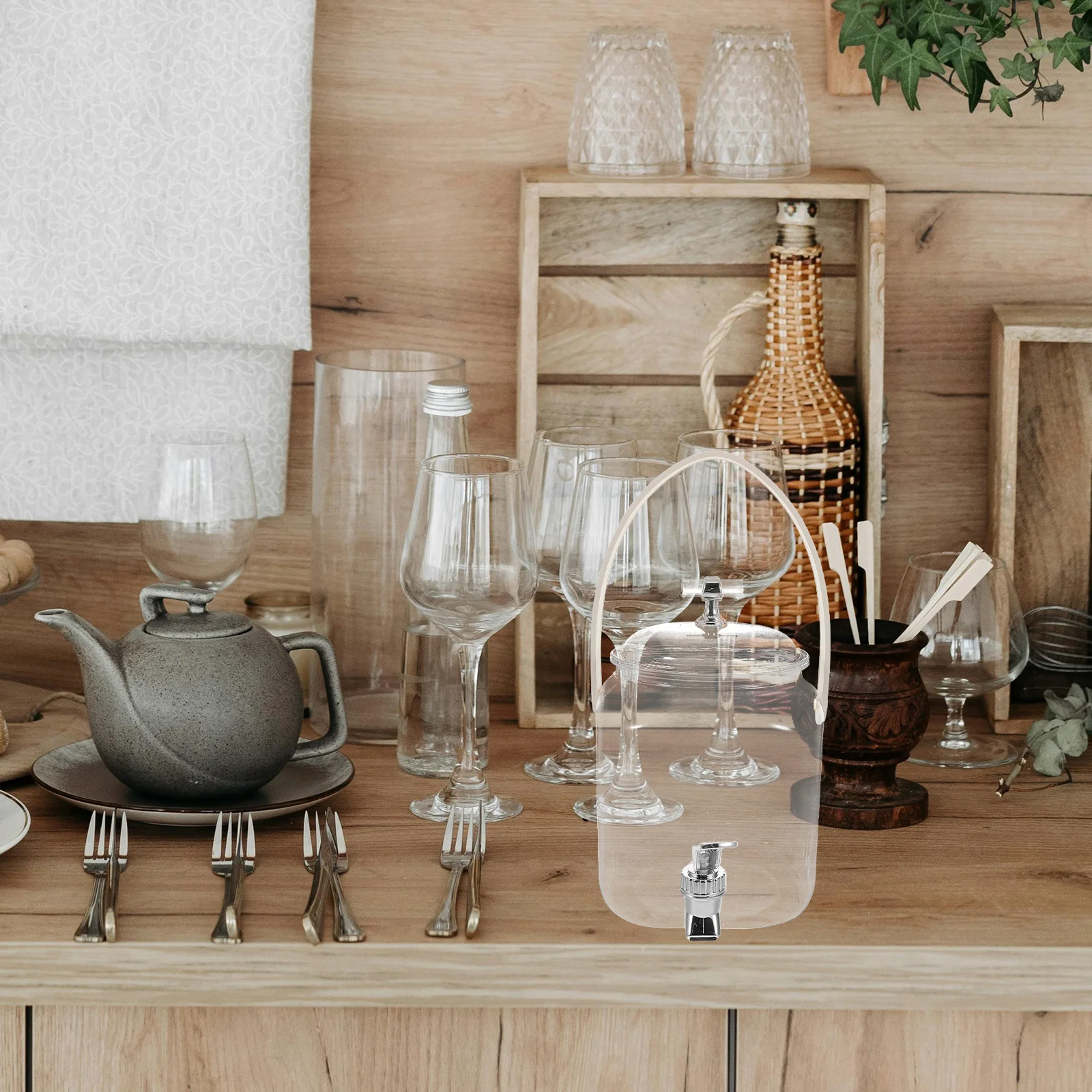 

Large Capacity Cold Kettle 3L Plastic Beverage Dispenser Fridge Juice Tea Summer Drinks Portable Water Jug Handle