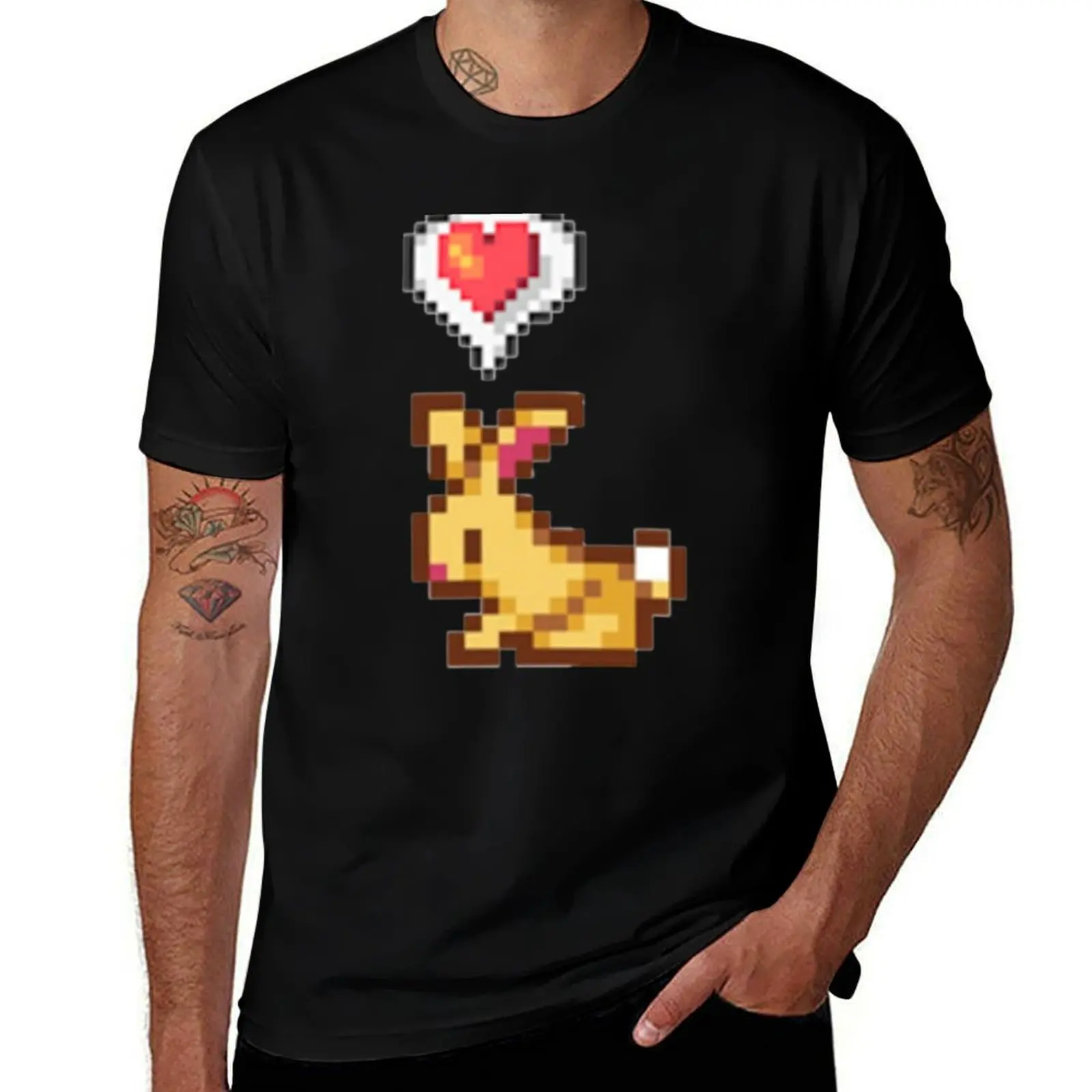 Stardew Valley Happy Rabbit Chicken T-Shirt Soft Basic Cotton Short Sleeve Tee