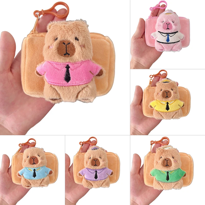 

Cartoon Capybara Coin Bag Earphone Storage Bags Cute Plush Small Wallet Keychain Backpack Pendant For Girls Gift