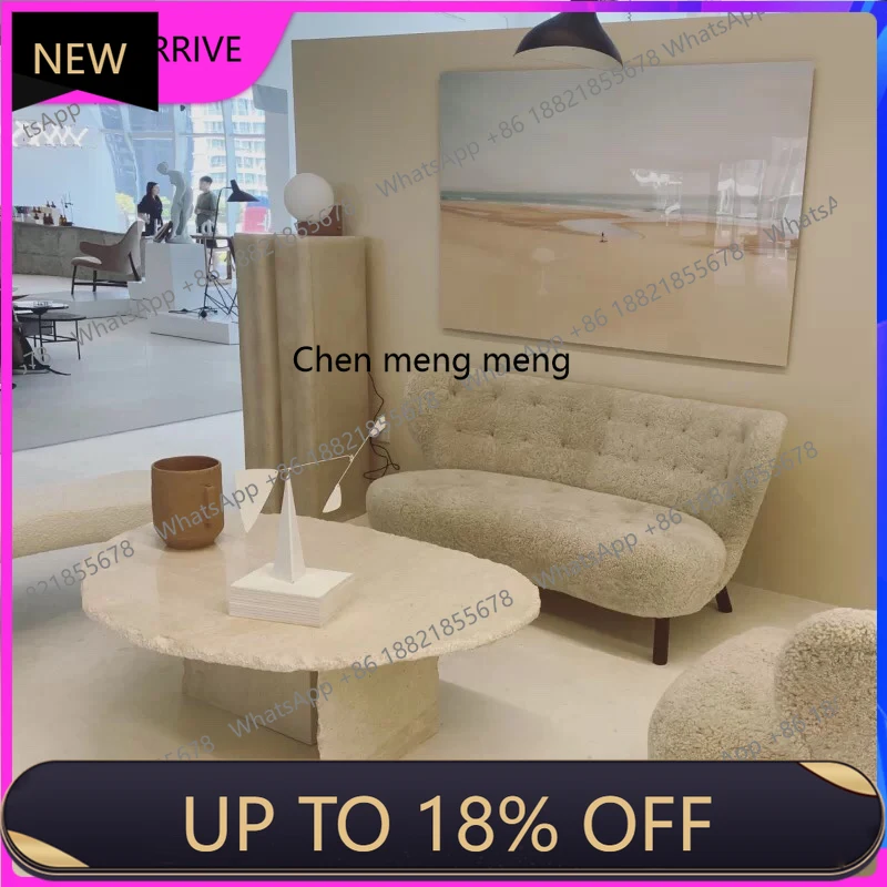 

M78 Natural travertine coffee table, simple modern simple light luxury living room marble