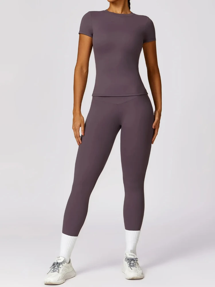 2 Pieces Yoga Set Women Tracksuits Workout Sportswear Gym Clothing Fitness Long Sleeve Crop Top High Waist Leggings Sports Suits