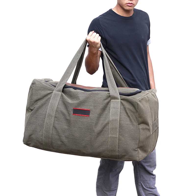 Large Capacity Canvas Duffle Bag for Travel 40L 60L 120L Sports Outdoor Carry On Luggage Tote Duffel Overnight Weekender Bag