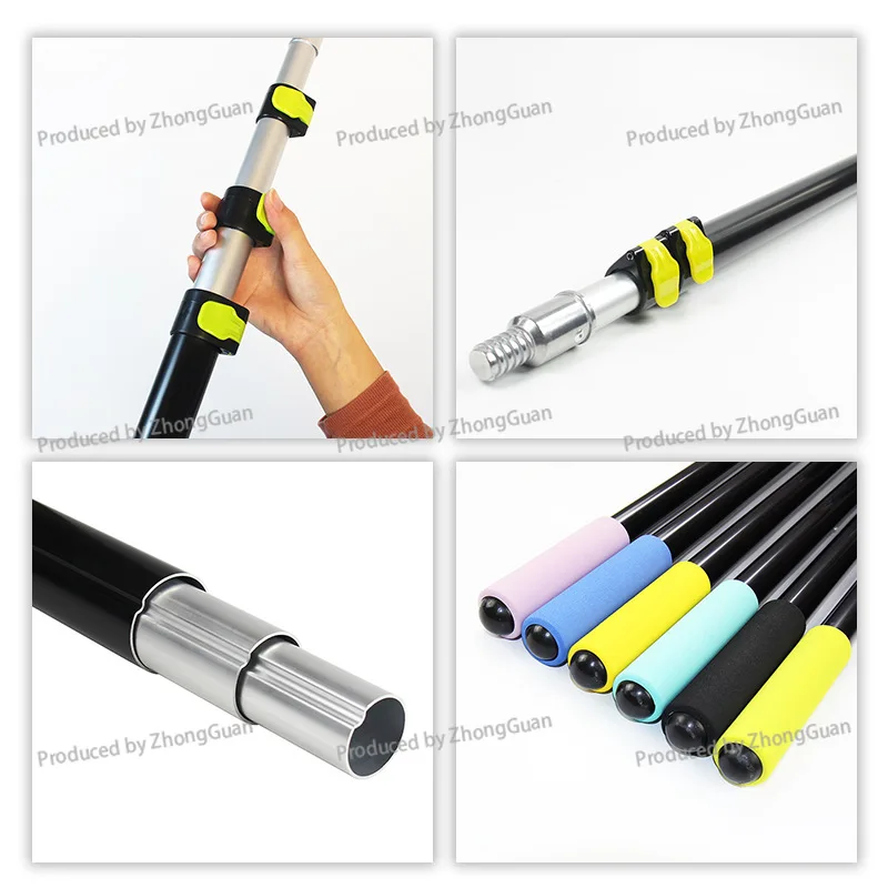 Aluminum Alloy Furniture Extension Pole - Multi-section Adjustable Painted Cleaning Handheld Manual Extension Support Rod