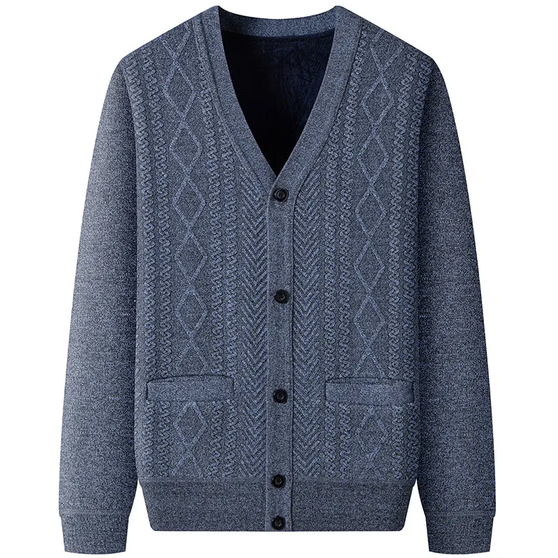 Faionable الشباب محبوك سترة الرجال عادية V-Ne Fce مبطنة سليم صالح Jaet الخريف الشتاء جديد وصول تنوعا ملابس خارجية