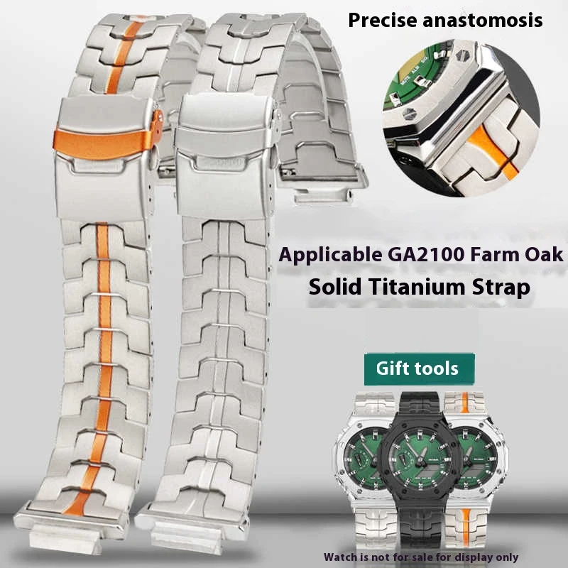 GA-2100 سبائك التيتانيوم حزام ل كاسيو G-SHOCK GA2100 GA2110 GA-B2100 مزرعة البلوط سلسلة الرجال سلسلة ساعات سبائك التيتانيوم