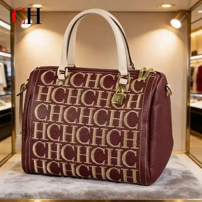 

CH New Women's Luxury Boston Bag Large Capacity Designer Handbag Ladies Tote Shoulder Bag with Padlock