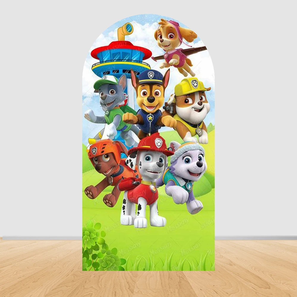 Paw Patrol Arch Backdrop Cover Kids Boy Girl Birthday Party Decoration Baby Shower Background Wall Ryder Chase Skye Tower Banner