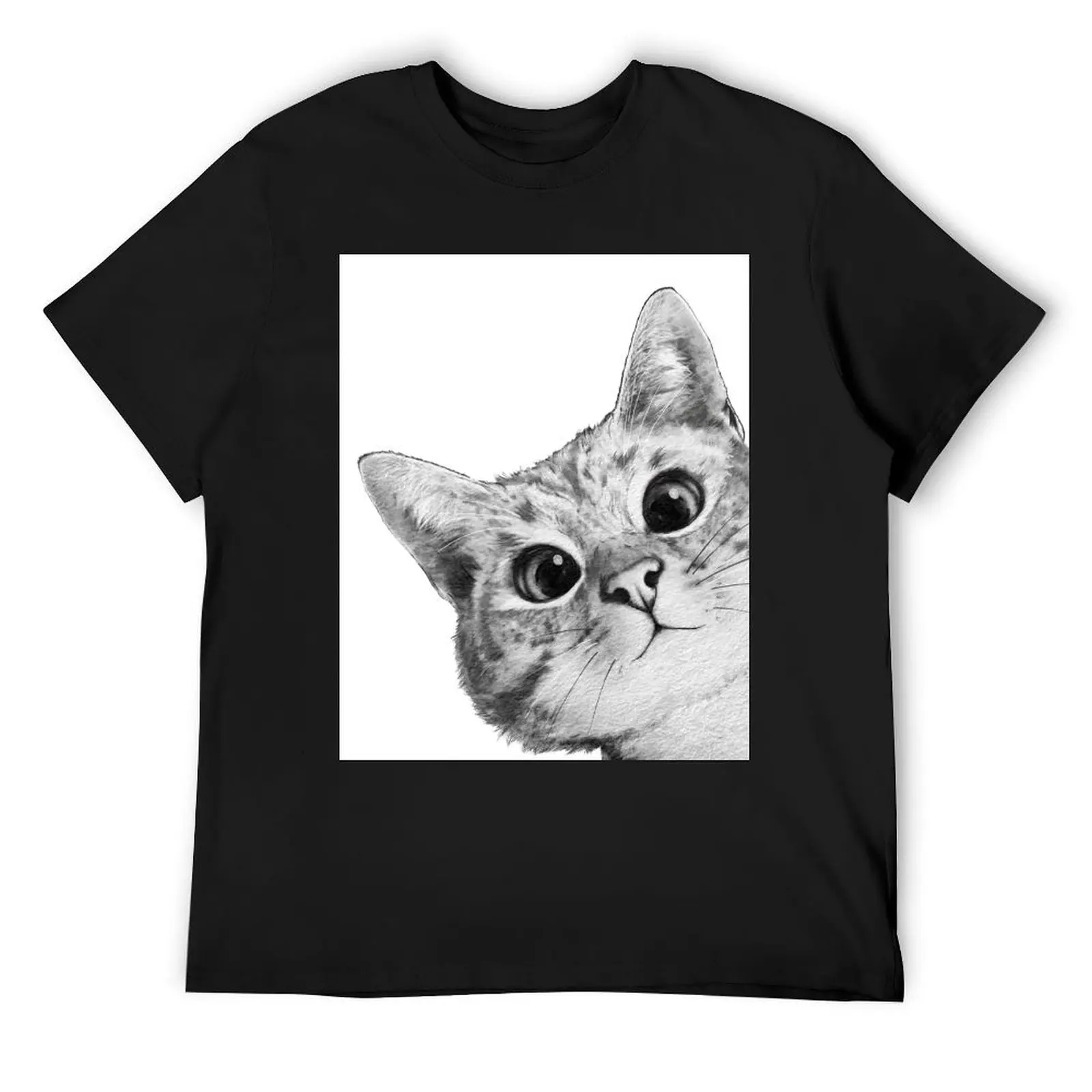 

sneaky cat T-Shirt tshirts personalised korean fashion cute tops customizeds plain black t shirts men