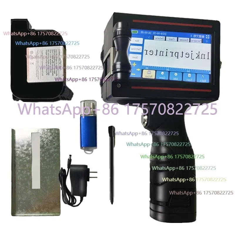 Handheld Inkjet Printer Multilingual Interface 4.3-inch Touch Screen Coding Printing Machine for Paper Label Tube