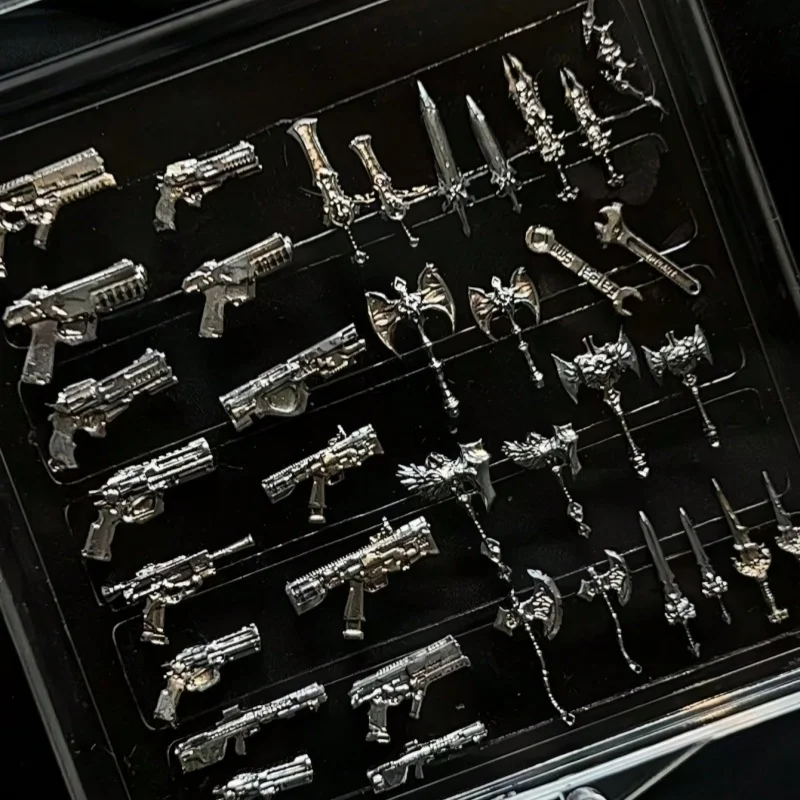 Cyberpunk Silikon-Nagelform, 3D Gewehr Schwert Axt DIY Geprägte Nagelkunst-Charms Form für UV-Harz – Detail 2