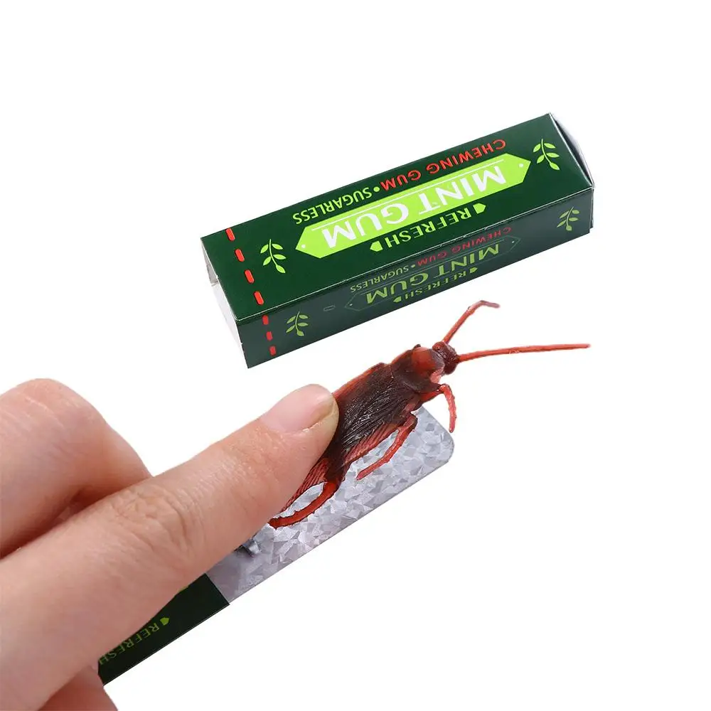 April Fools Day Spoof Toys Simulation Prank Gags Funny Shocking Cockroach Chewing Gum Toy Pull Head Chewing Gum Prank Trick Toy