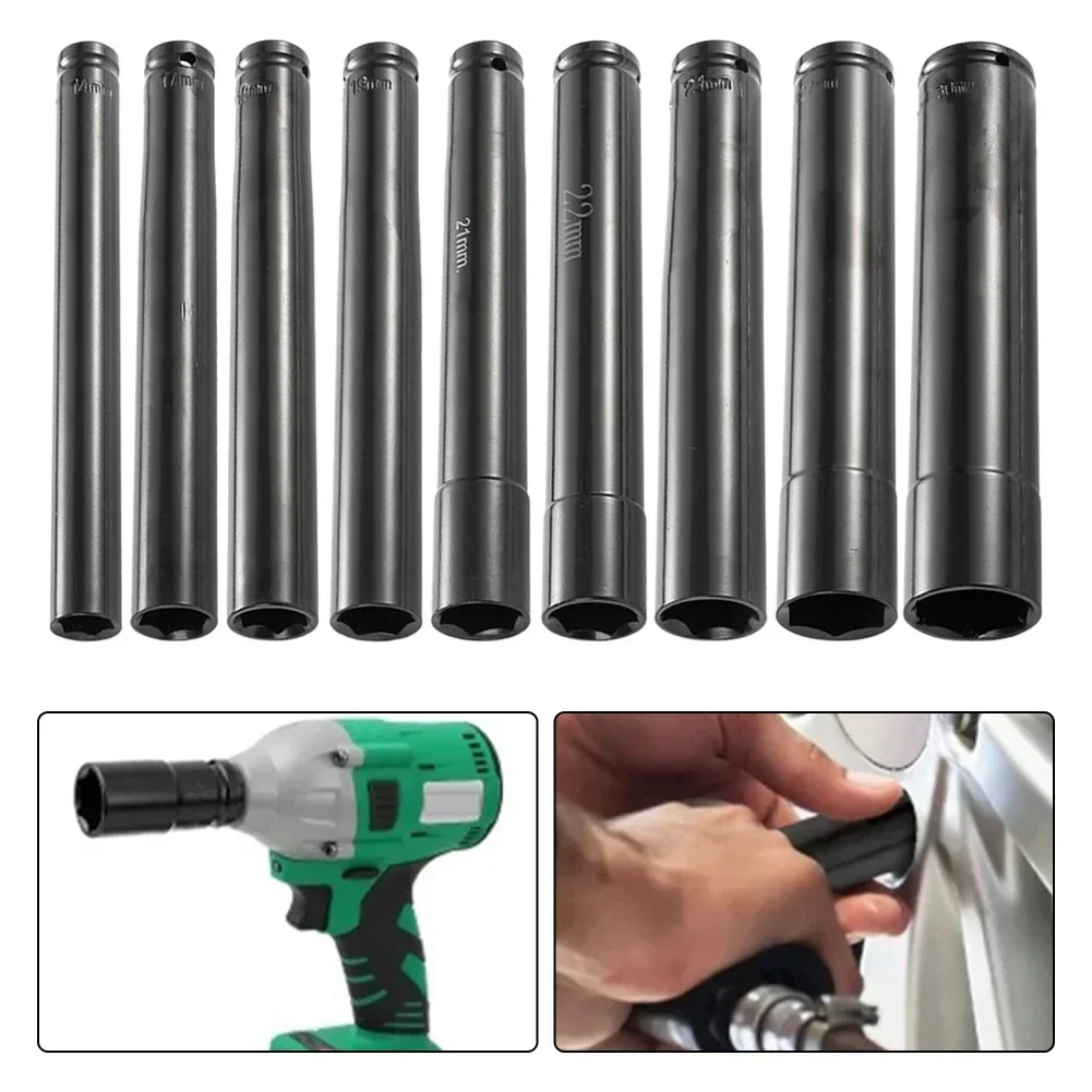 

14-32mm Long Wrench Socket Set Tool 1/2" Drive Adapter Spanner Converter Reducer Electric Impact Hex Wrench Socket