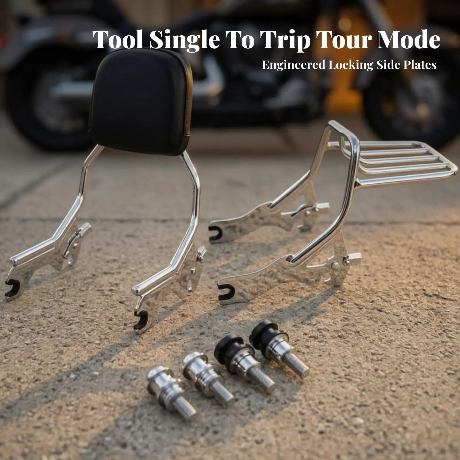 Motorcycle Backrest with Luggage Rack | instant-detach Mounting Hardware, Sturdy Tubular Metal Frame, Passenger Backrest with