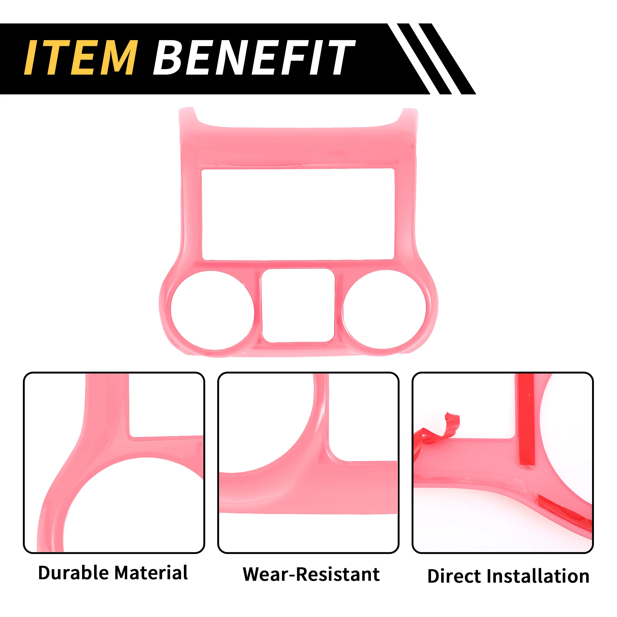 

UXCELL Central Console Dashboard Panel Cover Trim for Jeep Wrangler JK JKU 11-17 Pink