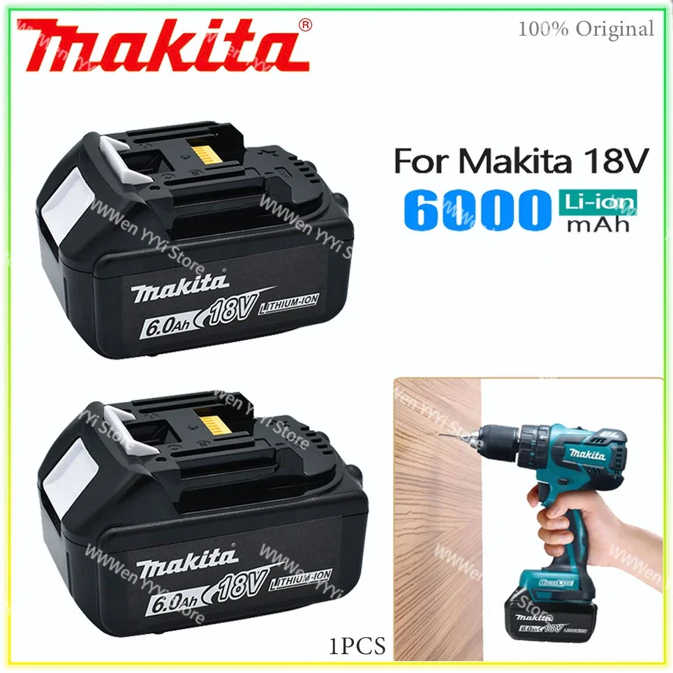 Makita-Batterie lithium-ion aste d\'origine avec LED, LXT, BL1860B, BL1860, BL1850, outil électrique, remplacement, 6Ah, 18V, 6,0 Ah