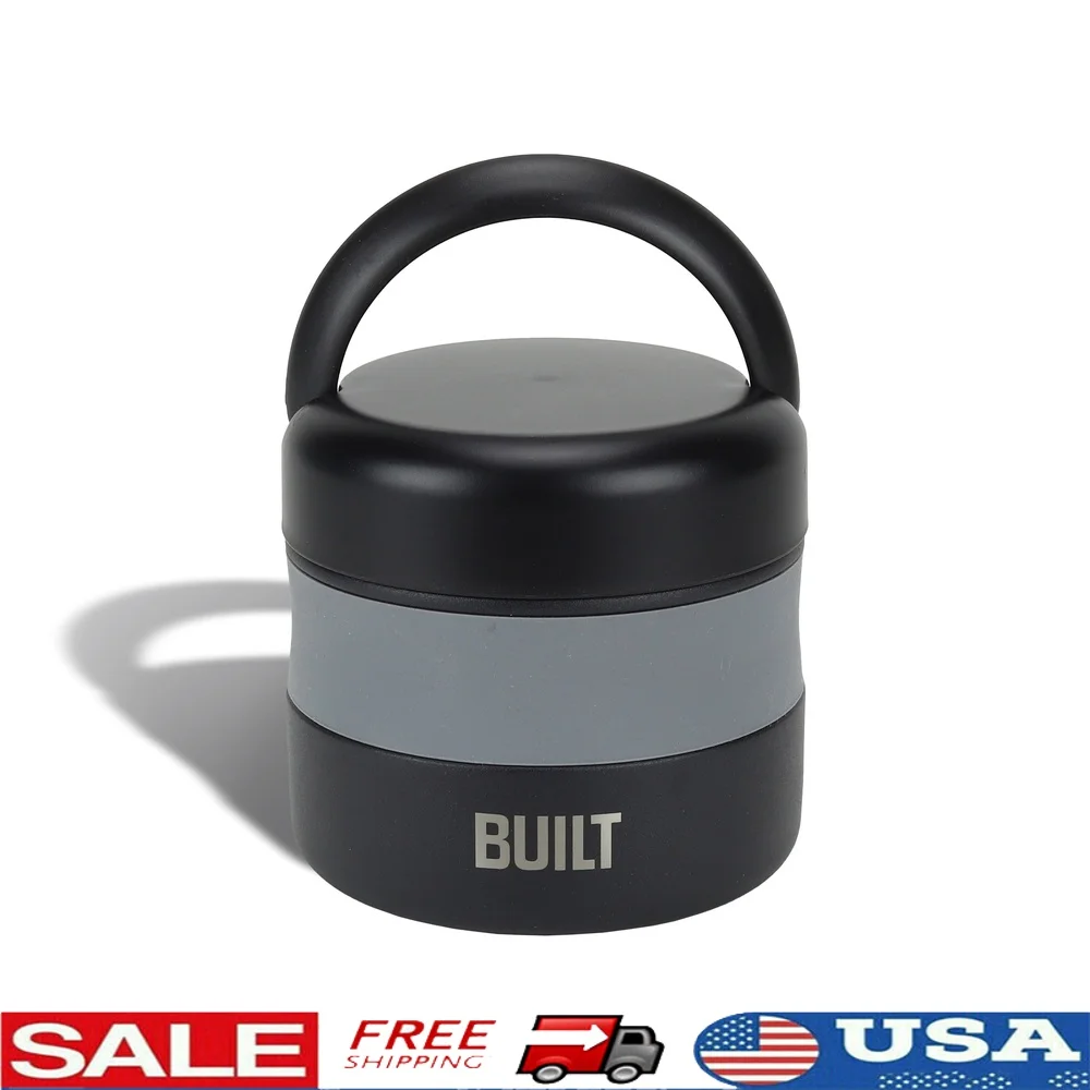 

12 oz Vacuum Insulated Food Jar Stainless Steel Wide Mouth BPA-Free Rubber Grip School Work Camping Travel