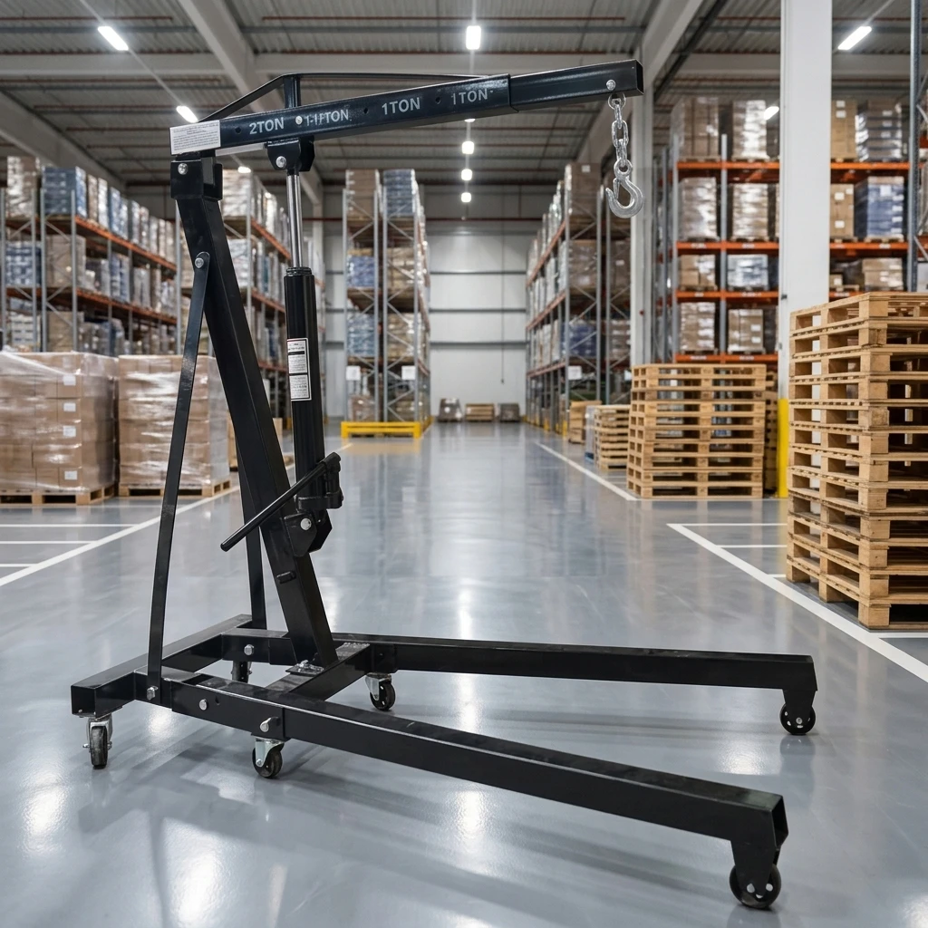 New Heavy Duty 3 Ton Hydraulic Mobile Crane With Foldable Engine Stand Adjustable Telescopic Boom Metal Construction Chain Sling