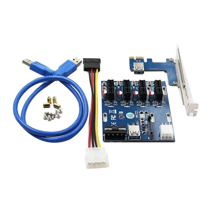 1 Drag 4 Adapter Extension Cable One Drag Four Adapter Card PCI-E To Four PCIE Multi-Functional Expansion Card Accessories