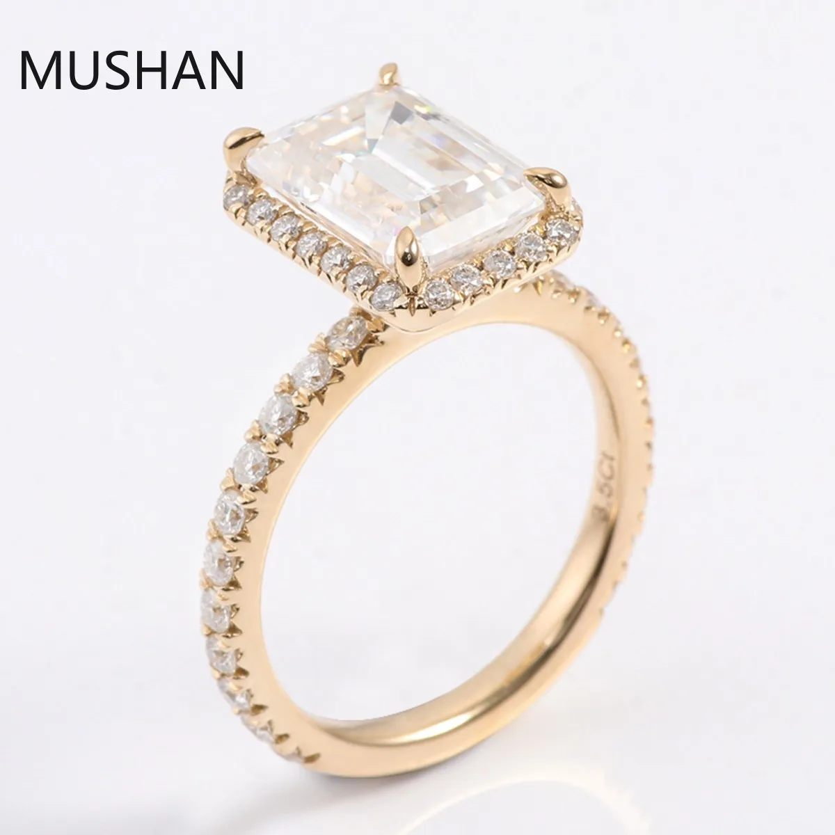MUSHAN Luxury Custom 14K 18K Gold Rings Band Jewelry With Moissanite Diamond Lab Grown Gemstones Diamond Wedding Ring For Women
