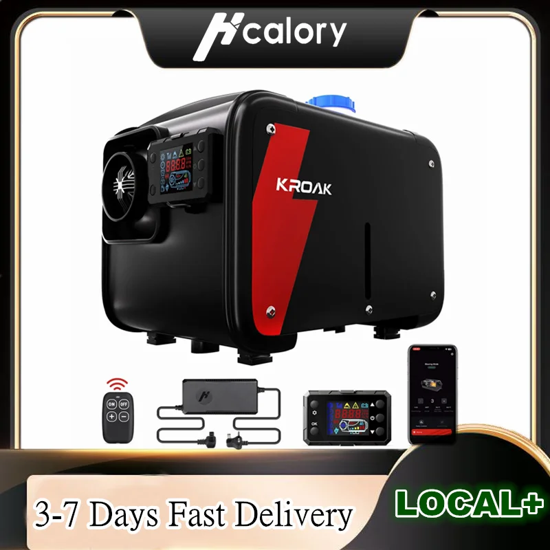 Hcalory Upgraded Portable All-in-one Diesel Heater 5-8KW 12V Bluetooth Car Parking Heater with Remote Control and LCD Monitor