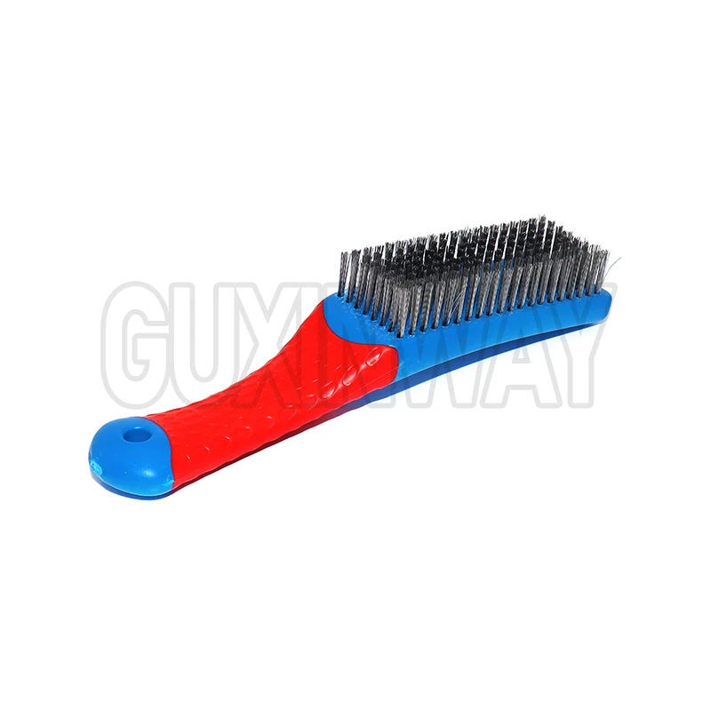 Heavy Duty Stainless Steel Wire Brush with Comfortable Plastic Handle - Perfect for Removing Rust, Welding Slag, Dirt, and Paint