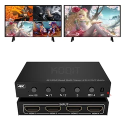 HDMI-compatible Matrix 4X2 HUB Splitter Adapter 4K Seamless Quad Multi-viewer HDMI-compatible Splitter Switch Adapter 4 IN 2 OUT