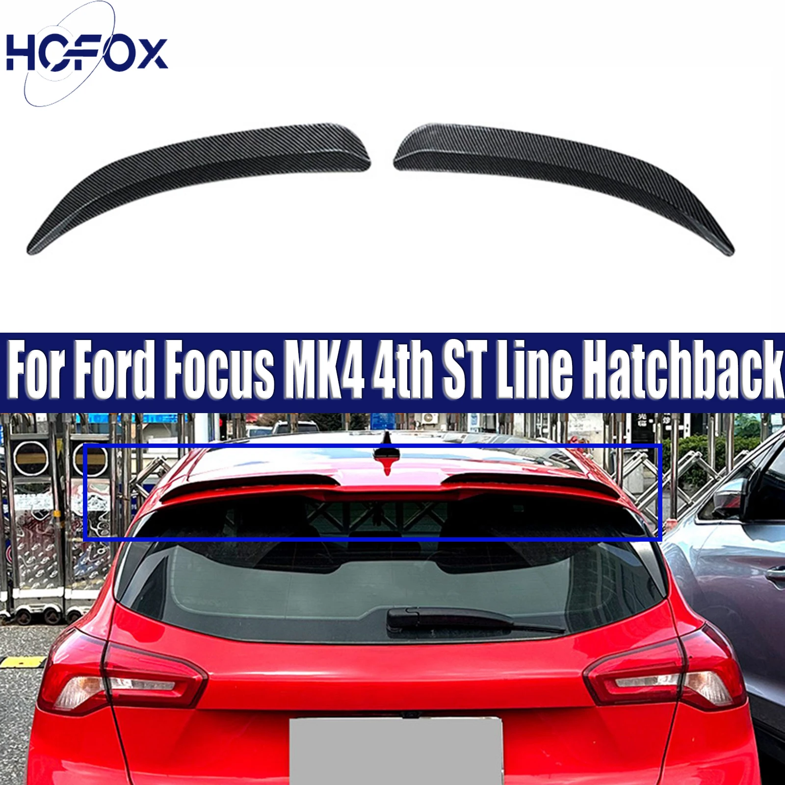 For Ford Focus MK4 4th ST Line Hatchback 2019-2023 Car Rear Trunk Roof Spoiler Wing Lip Tail Tailgate Spoilers