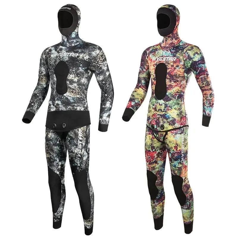 Neoprene Opencell Spearfishing Wet Suit, Printed Hoodie, Spearfishing Wetsuit, 3mm, 5mm, 7mm