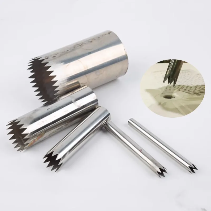 Pottery Stainless Steel Punch Tools DIY Clay Hollow Pinch Carving Works Ceramic Tools Flower Pot Utensil Bottom Punch Holes