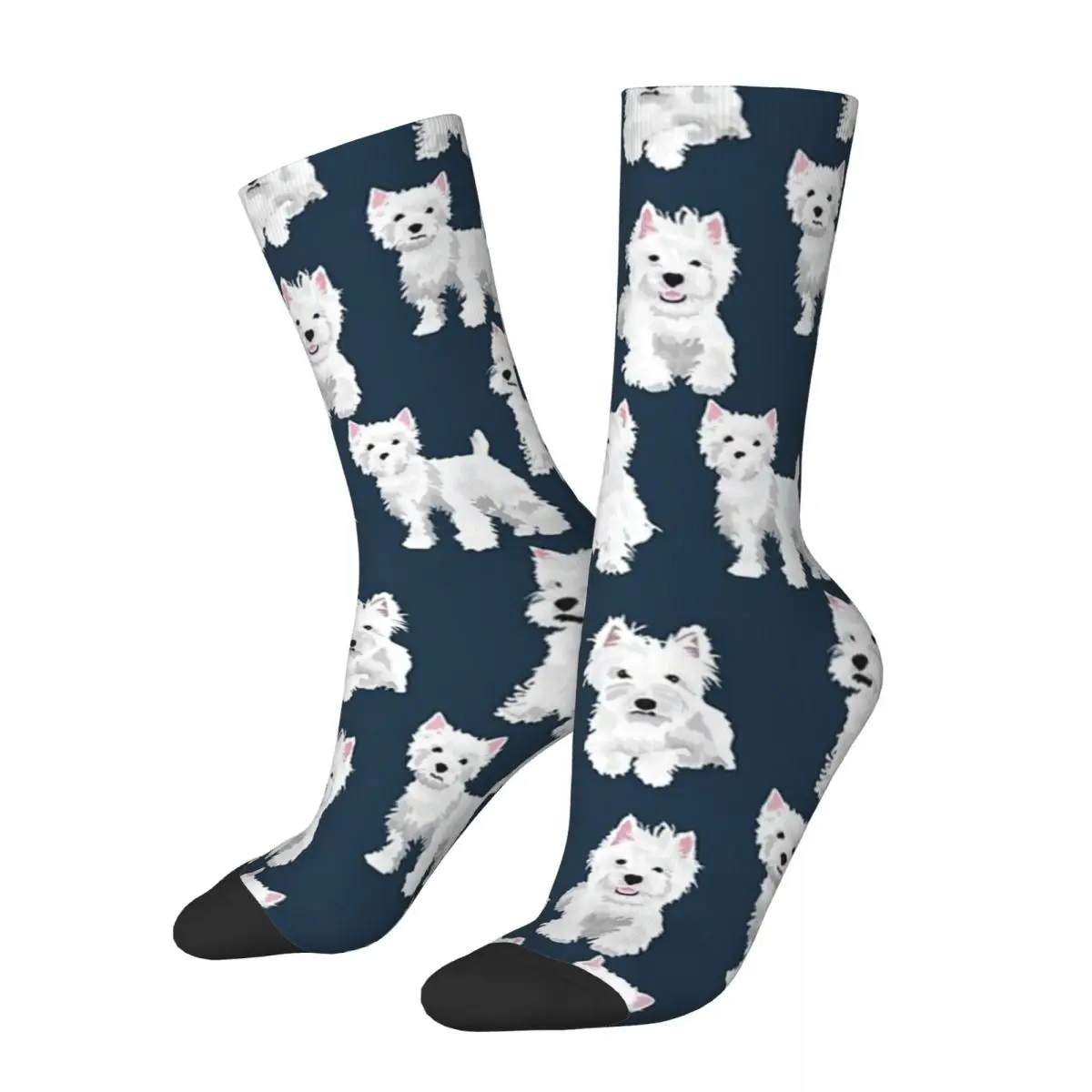 Westie Socks Men's Women's Polyester Casual Dog Socks Novelty Spring Summer Autumn Winter Middle Tube Socks Gifts