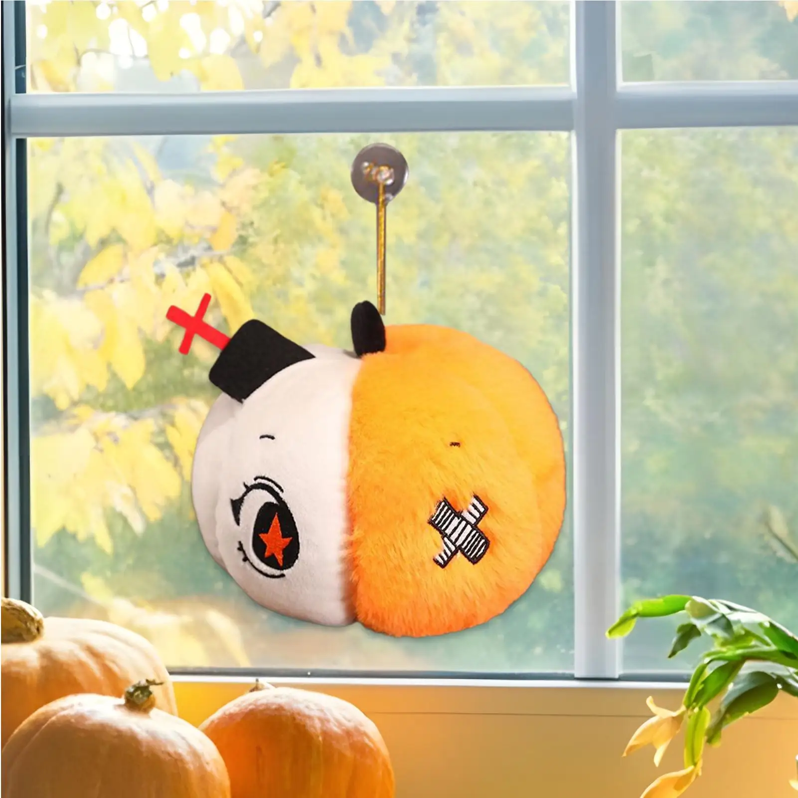 

Plush Halloween Suction Cup Bat Spider Pumpkin Shape Cartoon Holiday Doll Portable Plush Doll For Halloween Kids Teens Adults
