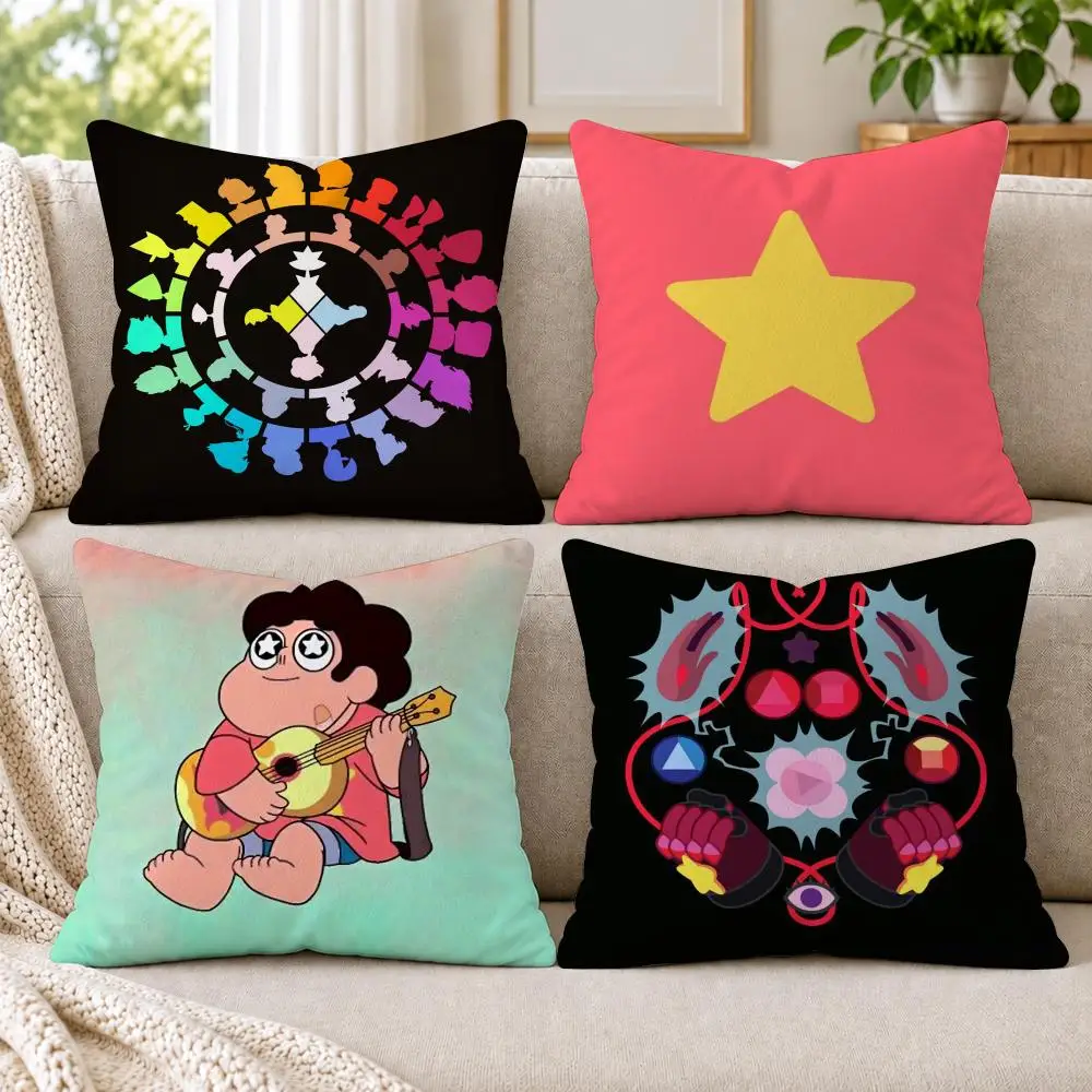 S-Steven UniverseS Cushion Cover Short Plush Double-Sided Printing Sofa Bedroom Living Room Throw Pillow Cover Home Decor