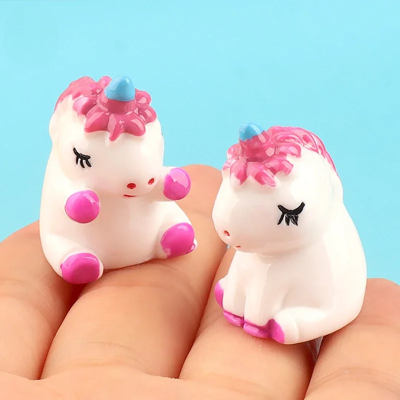 Kawaii Mini Resin 3D Unicorn Diy Figures Miniatures Material Scrapbook Crafts Scrapbook Dollhouse Accessories Flatbacks Supplies