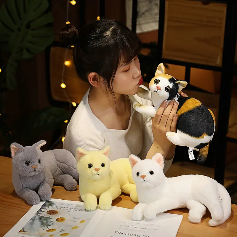 30cm Cute Real-Life Cute Plush Cat Doll Soft Stuffed Animal Cloth Kitten Toys Cartoon Friend Birthday Gift