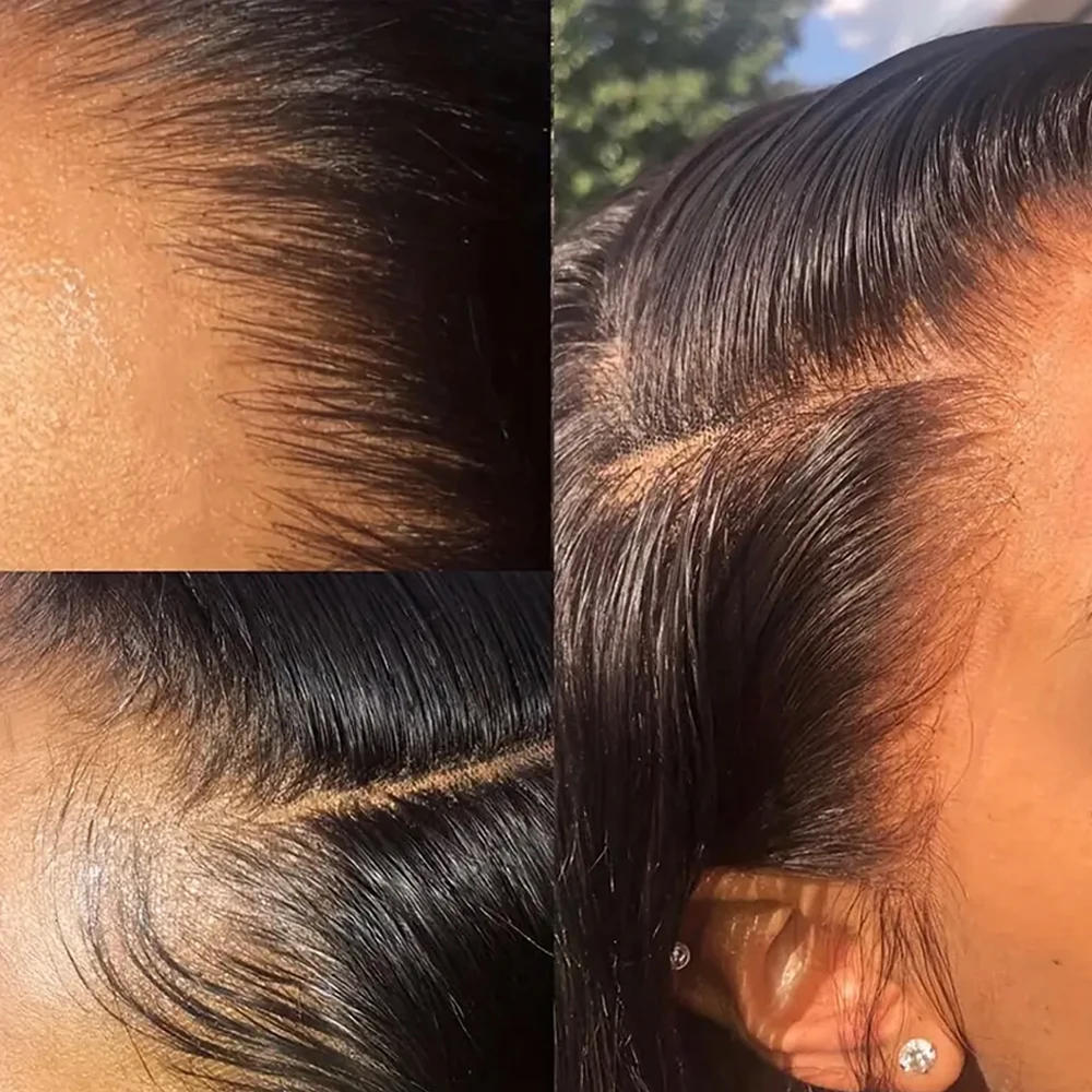 Bone Straight Lace Front Wigs Human Hair 13x6 Transparent Lace Frontal Wigs Straight 30Inch Pre Plucked 4x4 Closure Human Hair