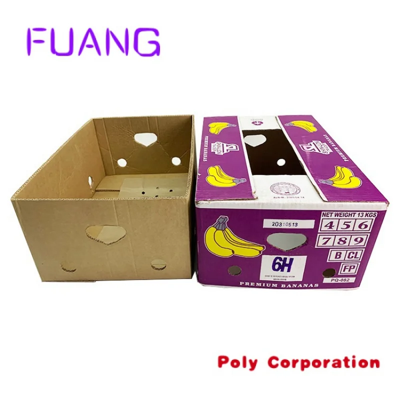 Custom  Custom Printing Cardboard Banana Fruit Packing Box Cartonpacking box for small business