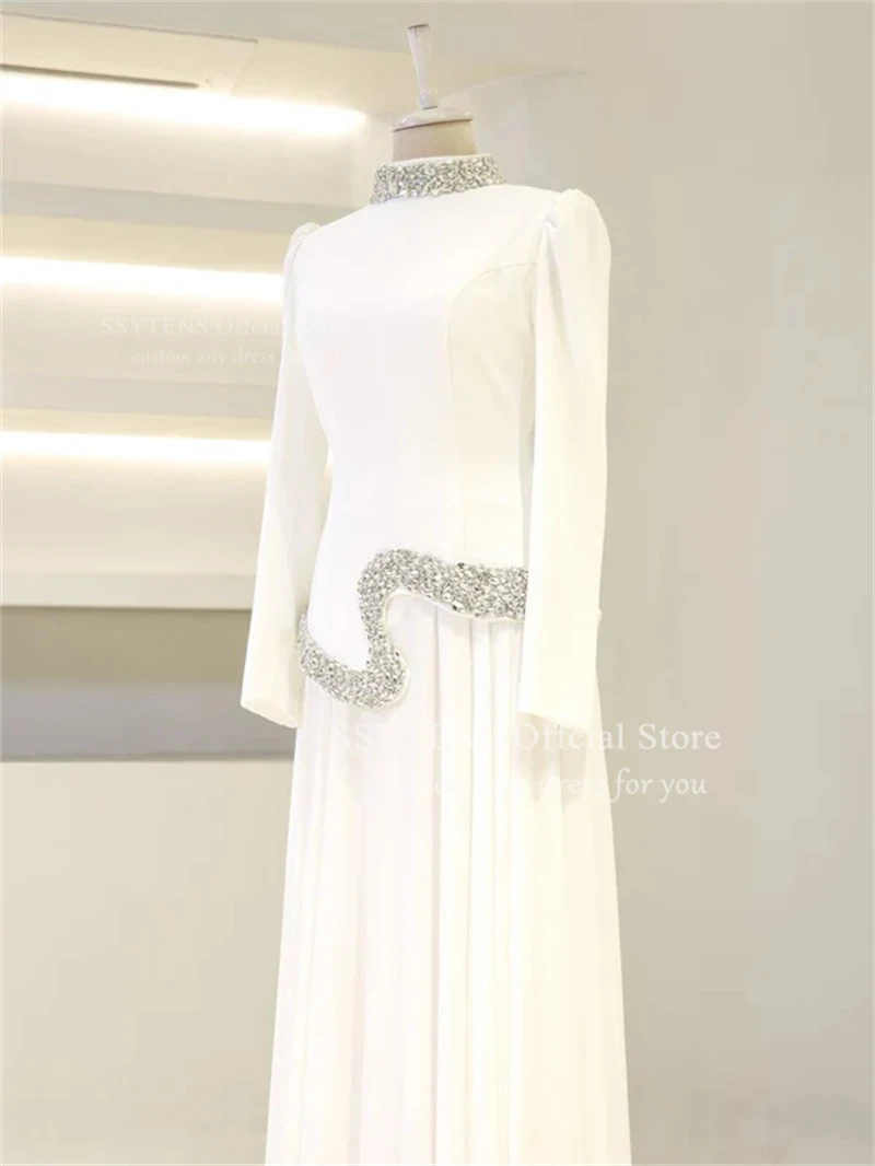 SSYTENS Abiti da sposa su misura Spose con perline saudite Abito da sera per feste Abiti da sposa lunghi modesti Abiti da sposa personalizzati